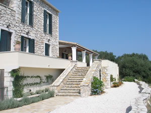 Steps up to the main terrace - Villa Sfakoi, Kassiopi, Corfu